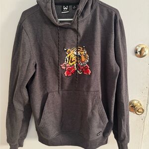 Wu-Tang Clan Gray Hoodie with Tiger and Floral Design